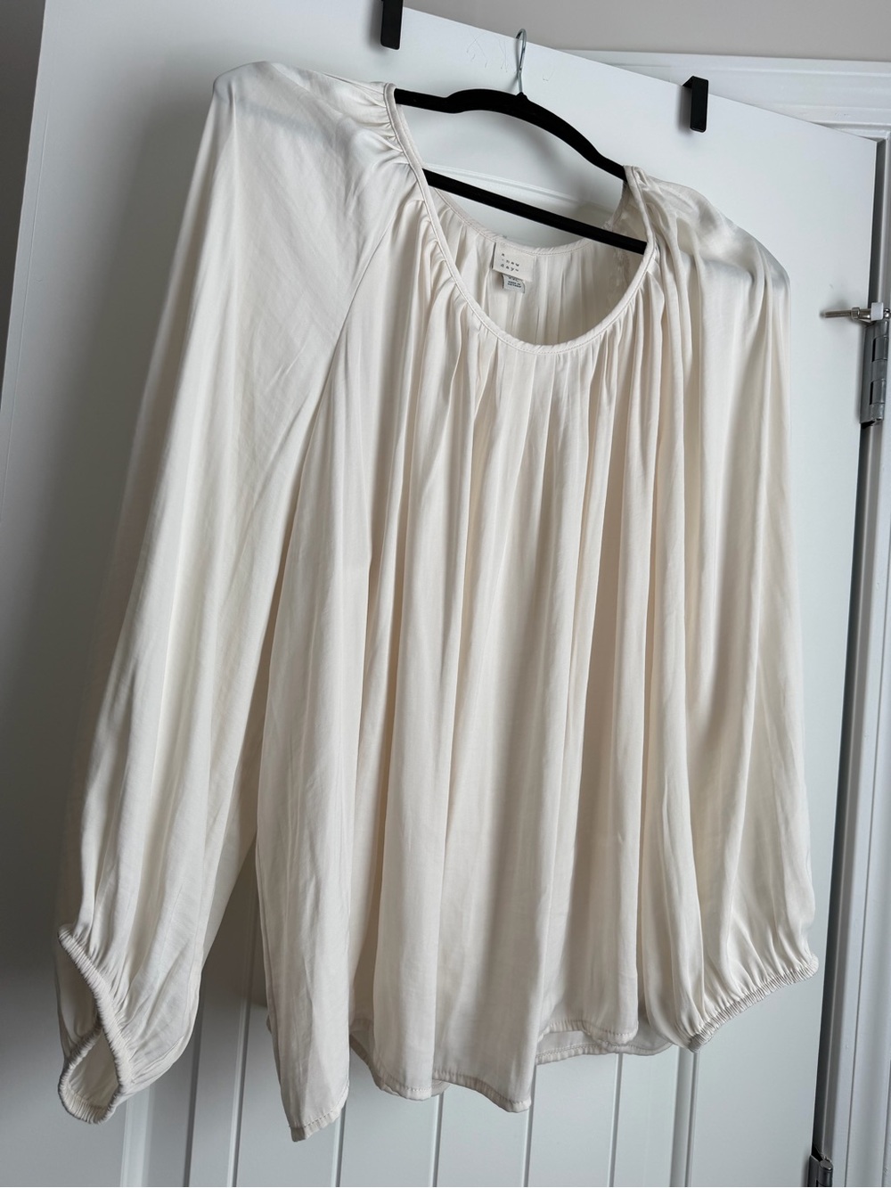 a new day Ivory Long-Sleeve Gathered Peasant Blouse